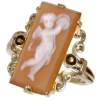 Victorian antique ring pink gold stone cameo angel